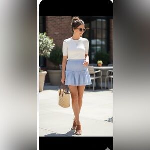 Stellah Light Blue Mini Skirt